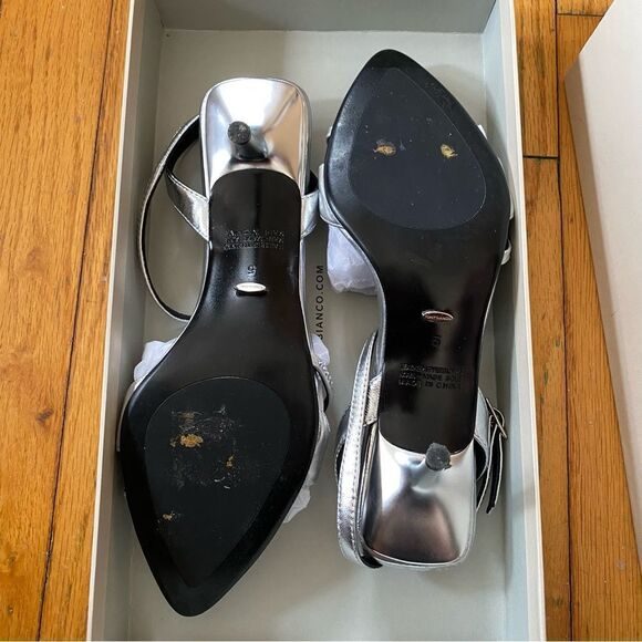 Tony Bianco Fortune Sandals Silver Nappa Metallic high heels strappy Revolve 5 - Picture 11 of 14
